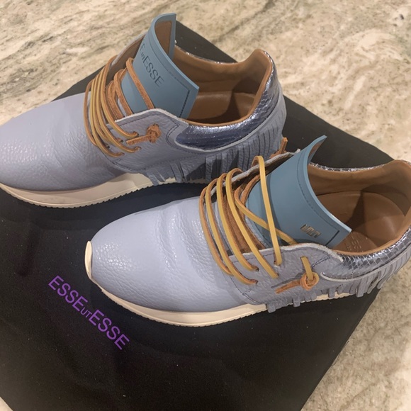 esseutesse Shoes - Esseutesse Leather Fringe Sneakers